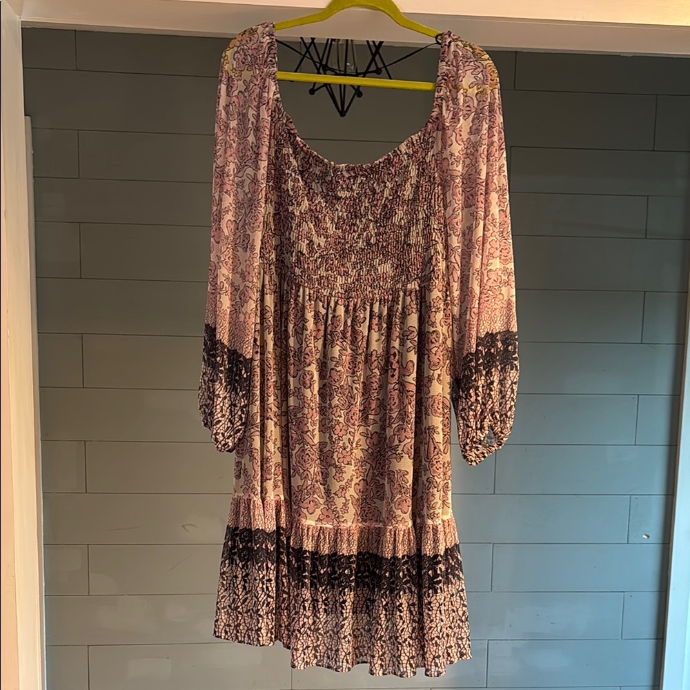 Maison‎ Tara Pink Smocked Tiered Sundress